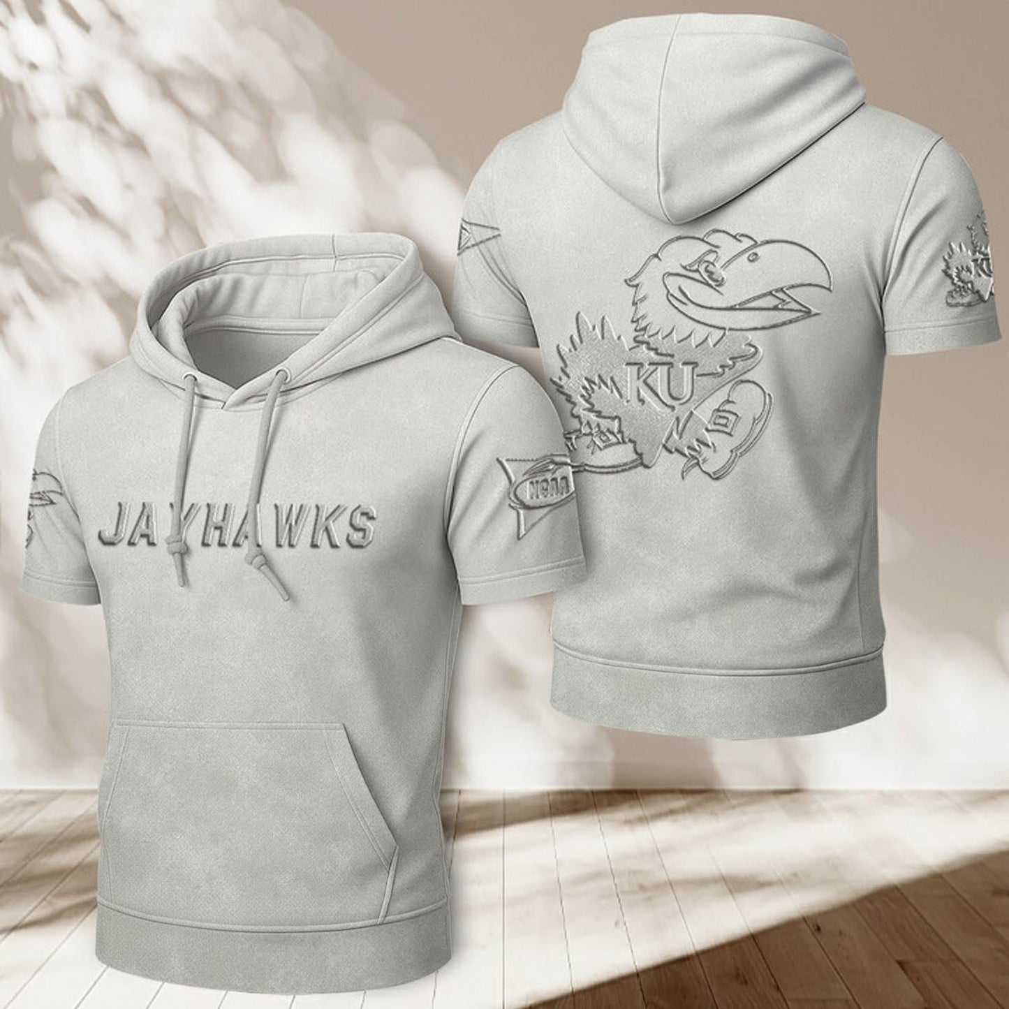 KU x NCAA Half Sleeve Hoodie T-Shirt DatND ThuongNH
