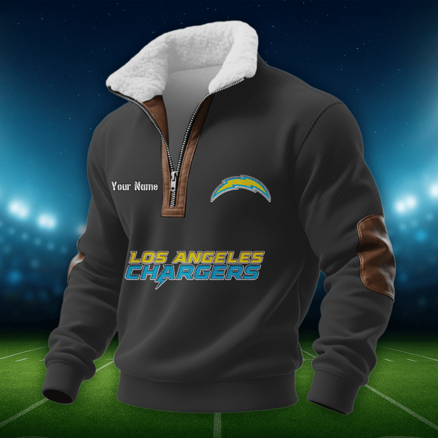LAC NFL Men Fur Collar Sweatshirt DDT CTND