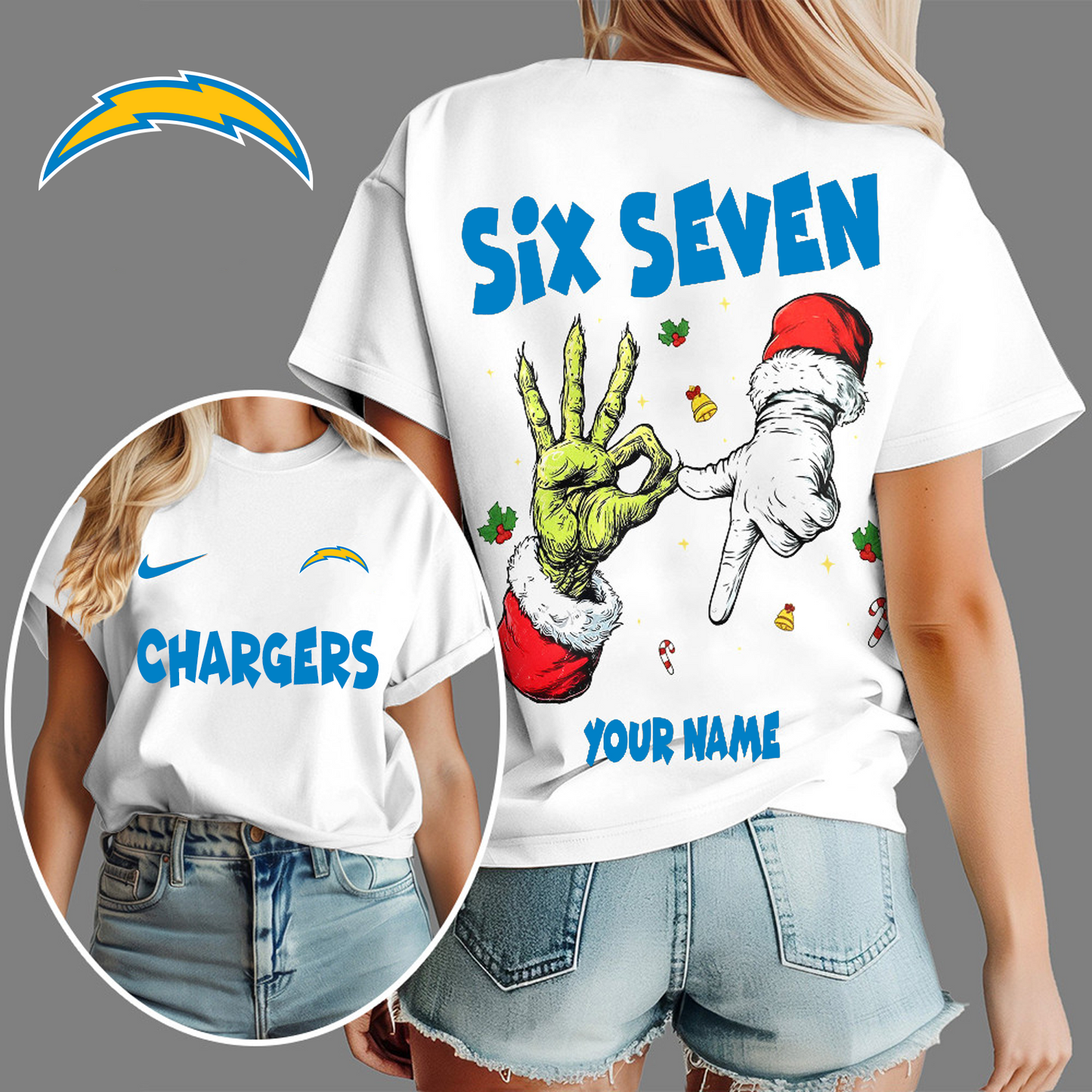 LAC x NFL Funny Six Seven Hot Trend Tshirt Custom Any Name DATND TANTD