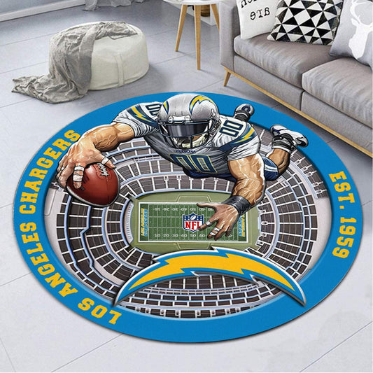 LAC x NFL Luxury 3D Round Rug DatND DVT