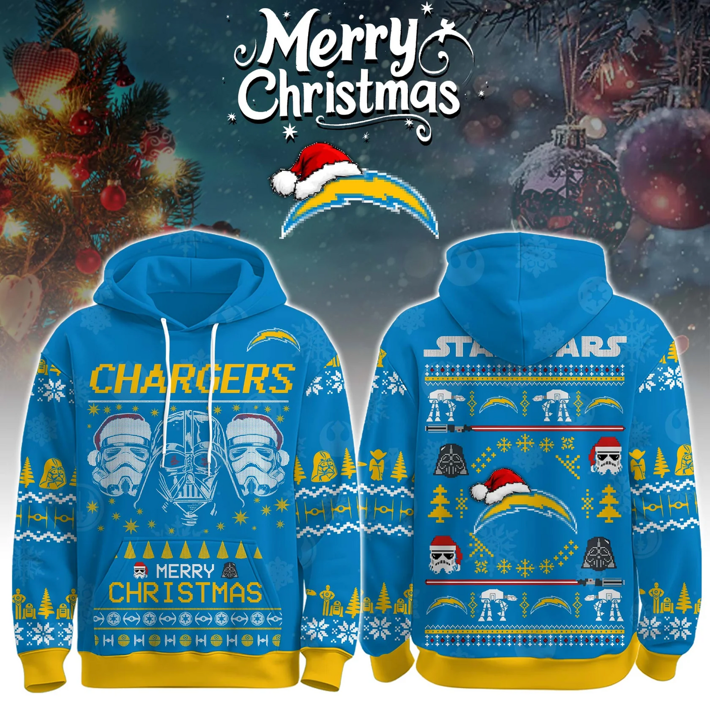 LAC x NFL Unisex Merry Christmas The Force Edition Hoodie DATND TANTD