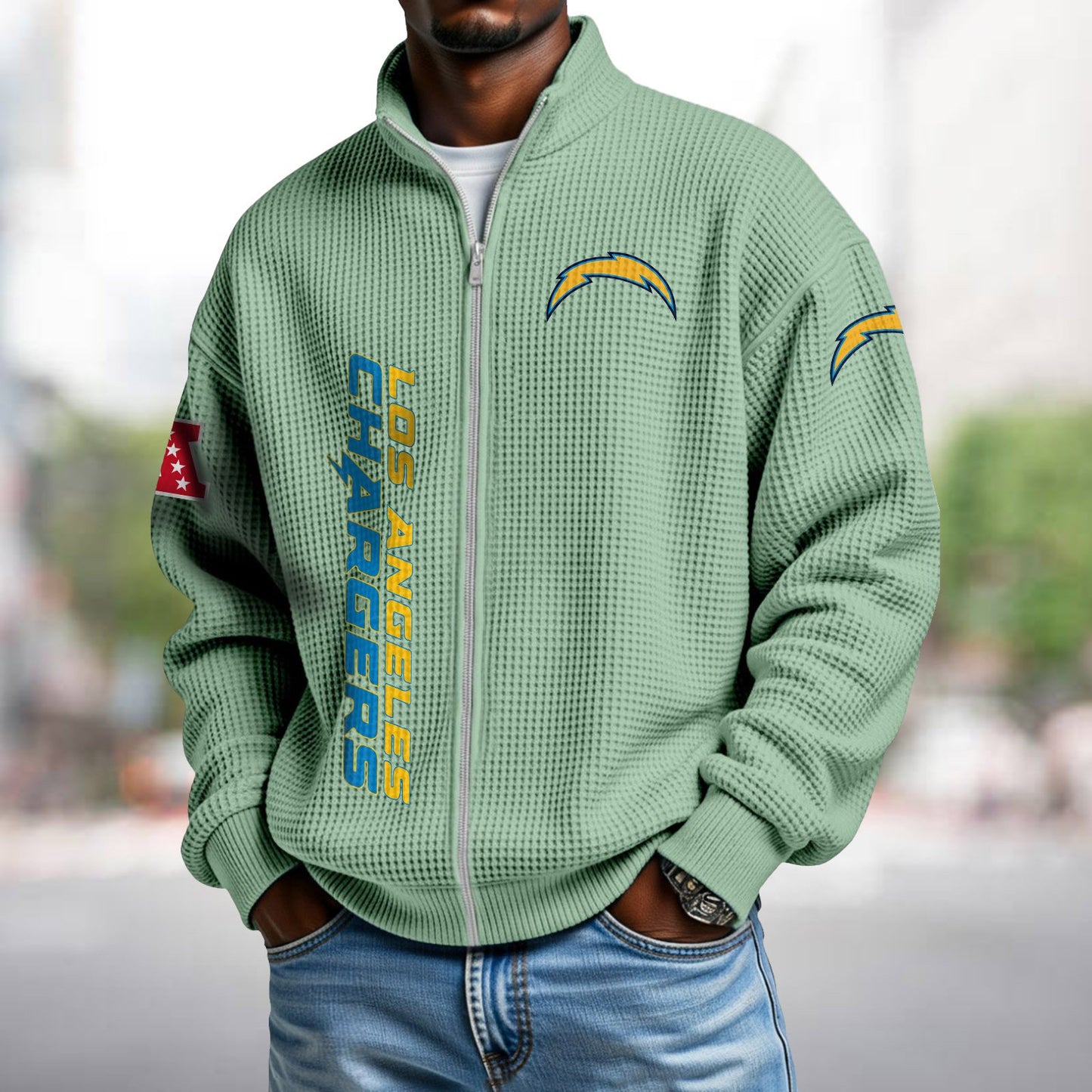 LAC x NFL Waffle Zip-Up Sweatshirt DATND TANTD