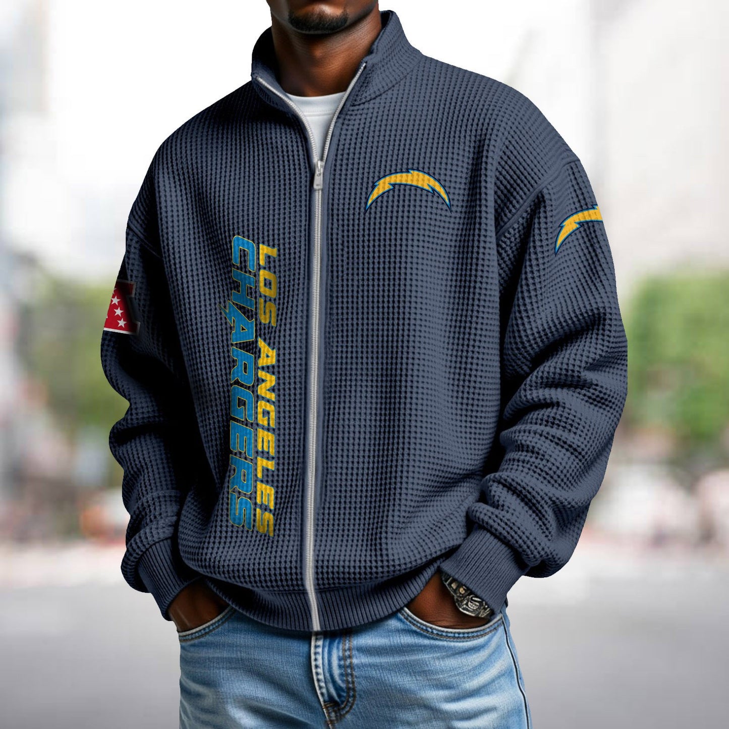 LAC x NFL Waffle Zip-Up Sweatshirt DATND TANTD