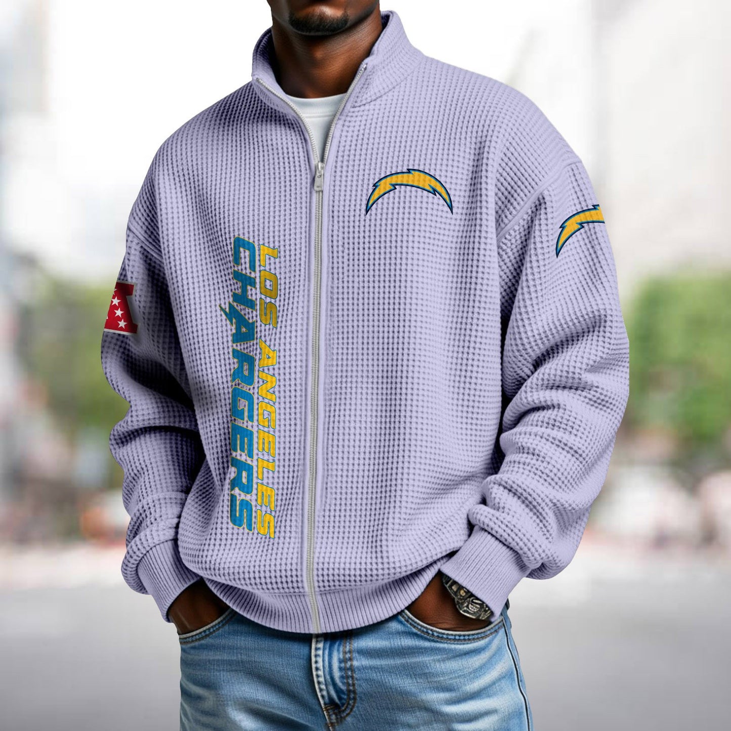 LAC x NFL Waffle Zip-Up Sweatshirt DATND TANTD