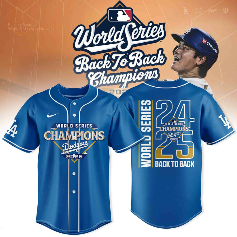 LAD x MLB 2025 Back to Back World Series Champions Jersey DatND DVT