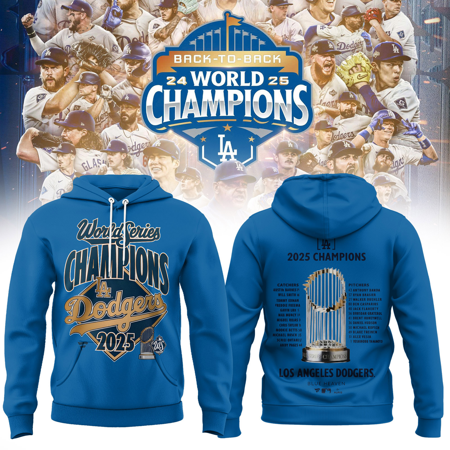 LAD x MLB 2025 World Series Champions Hoodie V3 DatND DVT