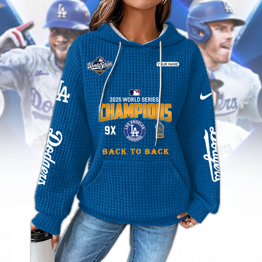 LAD x MLB 2025 World Series Champions Waffle Hoodie V1 DatND DVT
