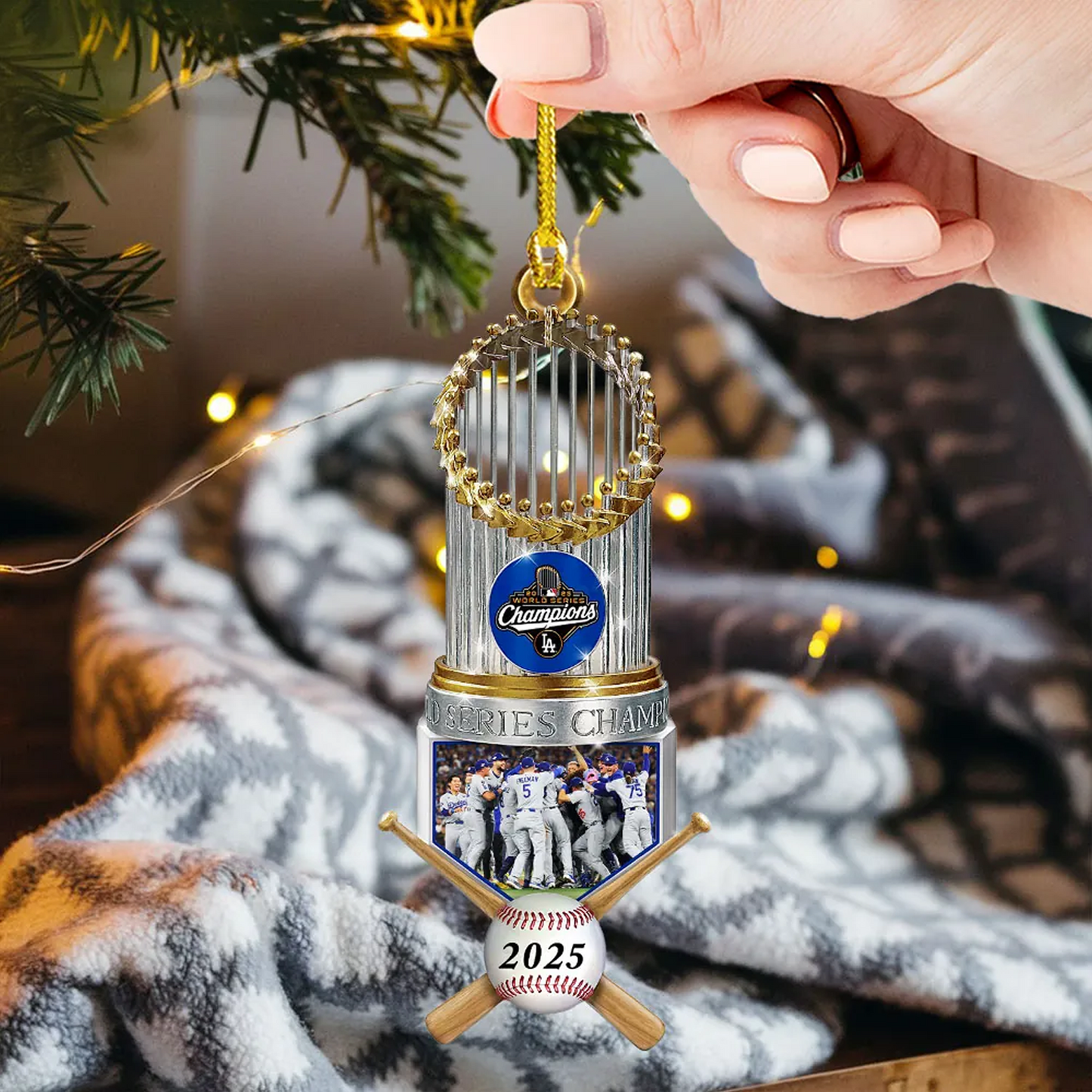 LAD x MLB World Series 20 Custom shape 2-sided Acrylic Ornament V2 DatND DVT