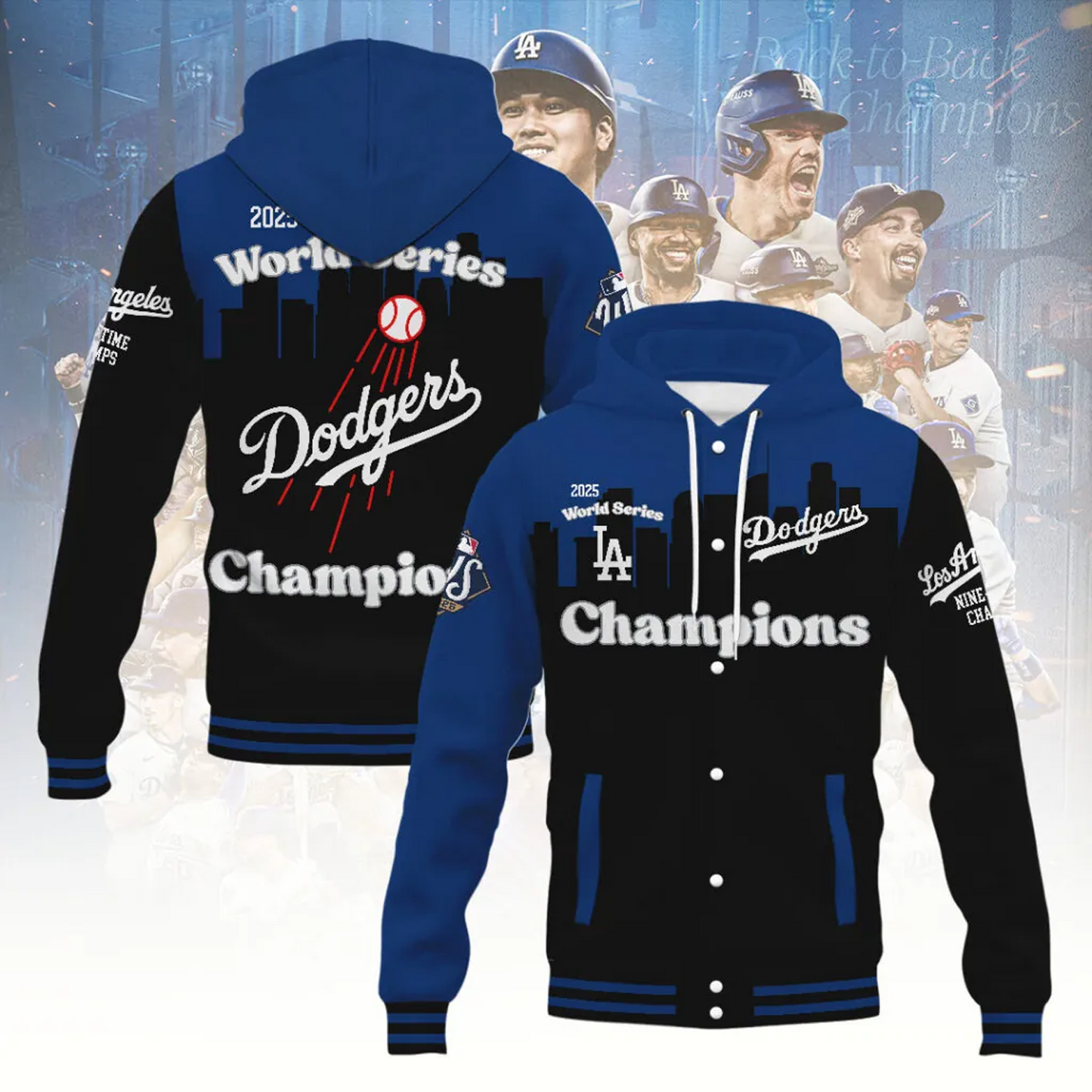 LAD x MLB World Series 20 Hooded Baseball Jacket V4 DatND DVT