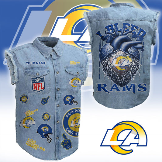 LAR NFL Personalize Sleeveless Denim Jacket For Fan DDT CTND