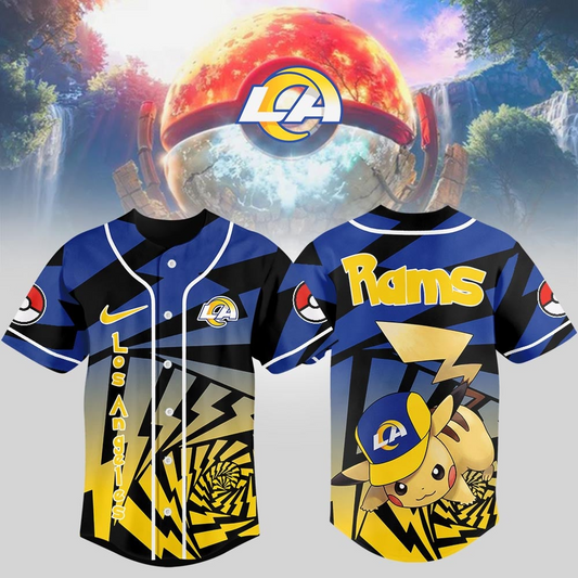 LAR Premium NFL Pikachu Jersey Shirt DDT 101125 HLPHUONG