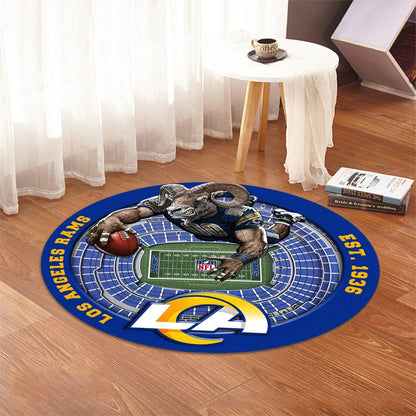 LAR x NFL Luxury 3D Round Rug DatND DVT