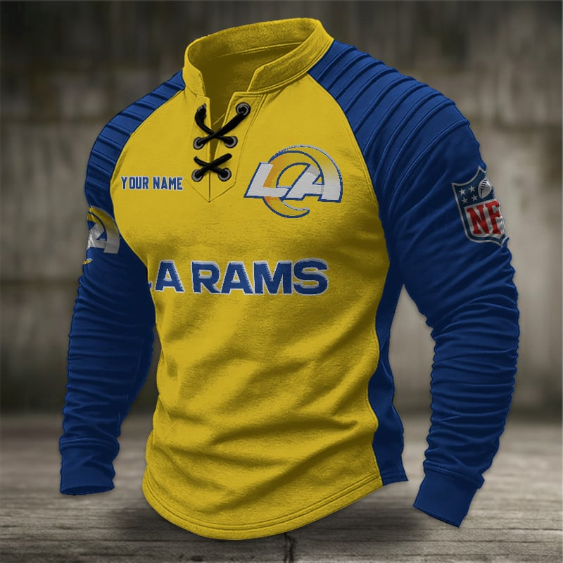 LAR x NFL Men Stand Collar Long Sleeve Top DDT  CTND