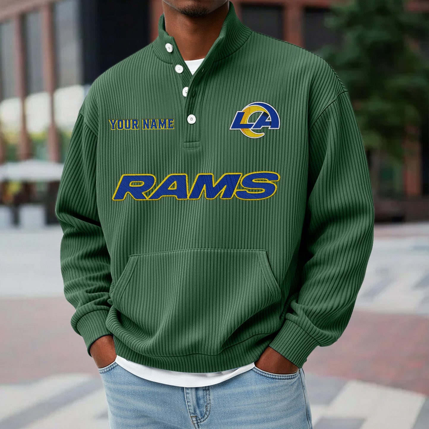 LAR x NFL Waffle High Neck Long Sleeved Sweatshirt DATND TANTD 221125