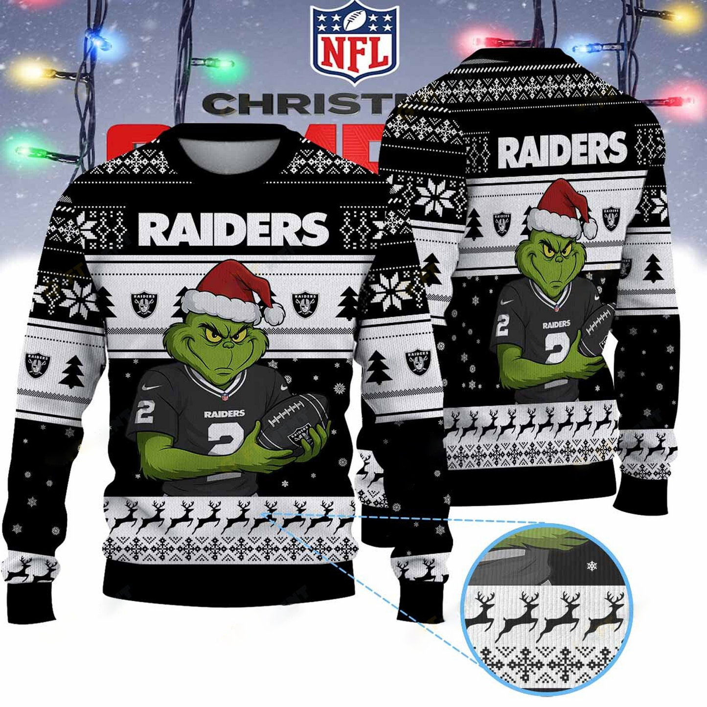 LV X NFL Grinch Jersey Premium Ugly Sweater Xmas DATND THUONGNH