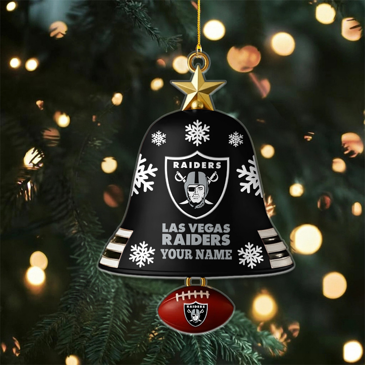LV x NFL Christmas Bell Ornament Custom Any Name DatND DVT