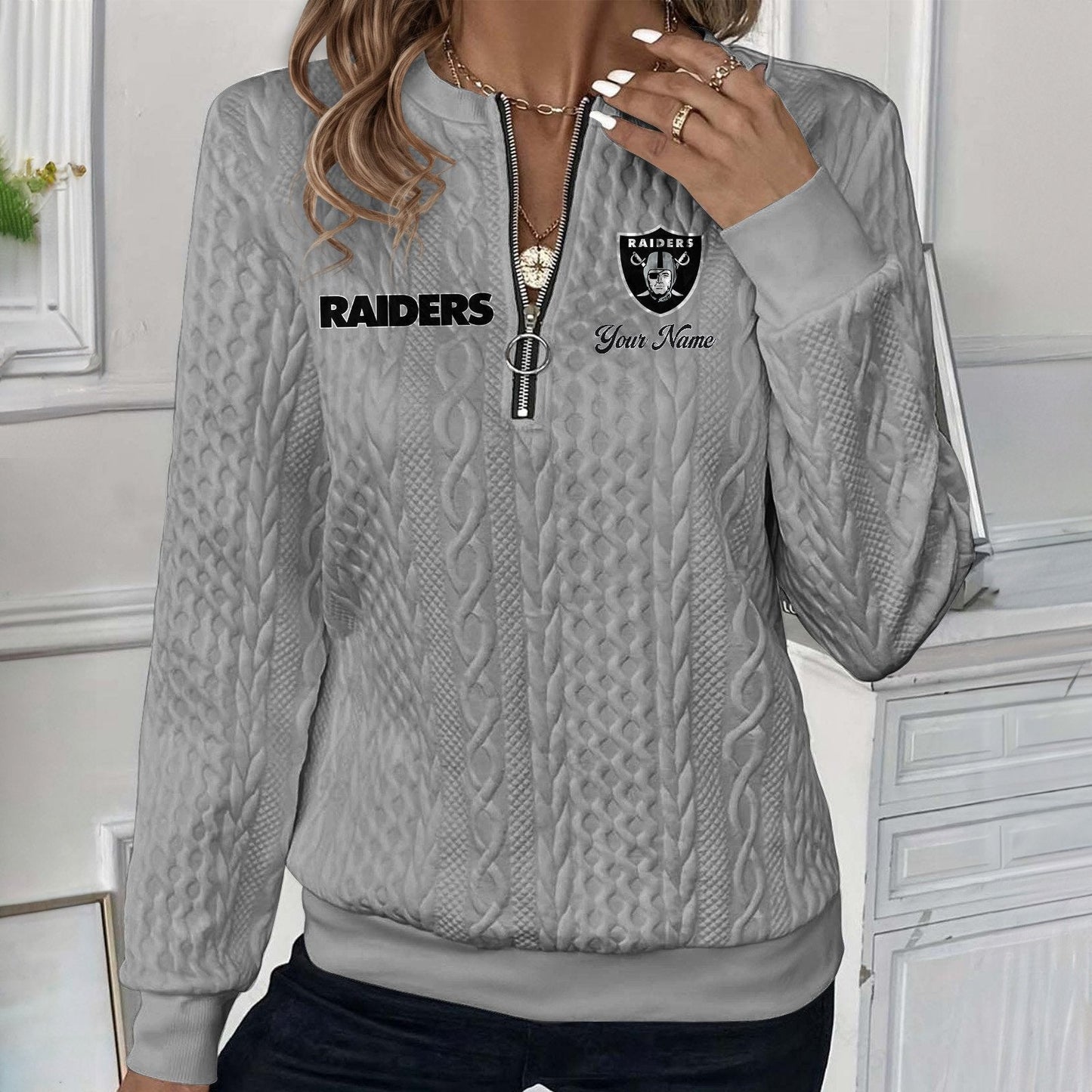 LV x NFL Women's Quilted Zip-UP Sweatshirt DatND DVT