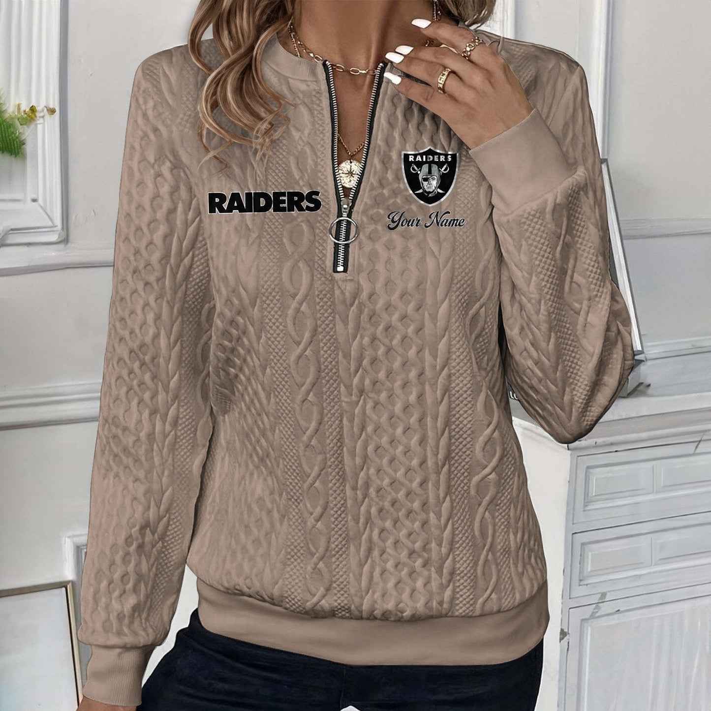 LV x NFL Women's Quilted Zip-UP Sweatshirt DatND DVT