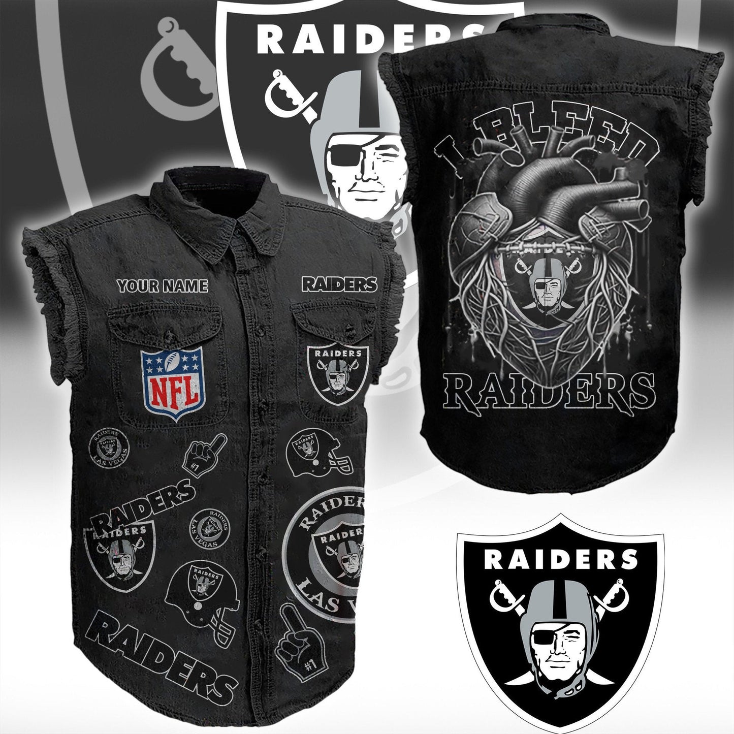 LVR NFL Personalize Sleeveless Denim Jacket For Fan DDT CTND
