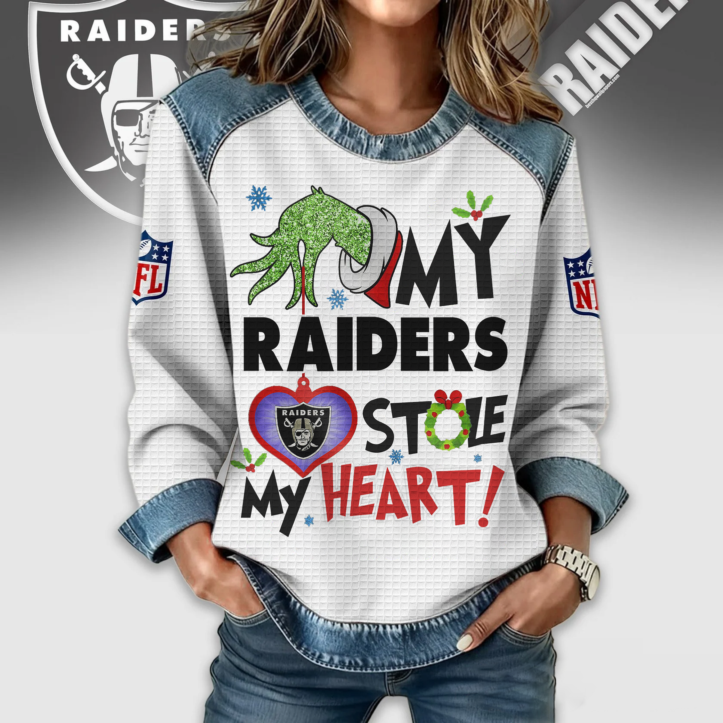 LVR Premium NFL Grinch Womenƒ??s Casual Sweatshirt DDT 081125 NTL