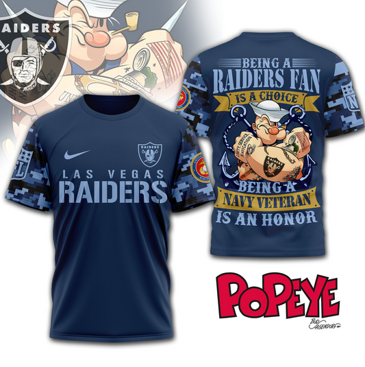 LVR Premium NFL Navy Veteran Popeye 3D Shirt DDT CTND