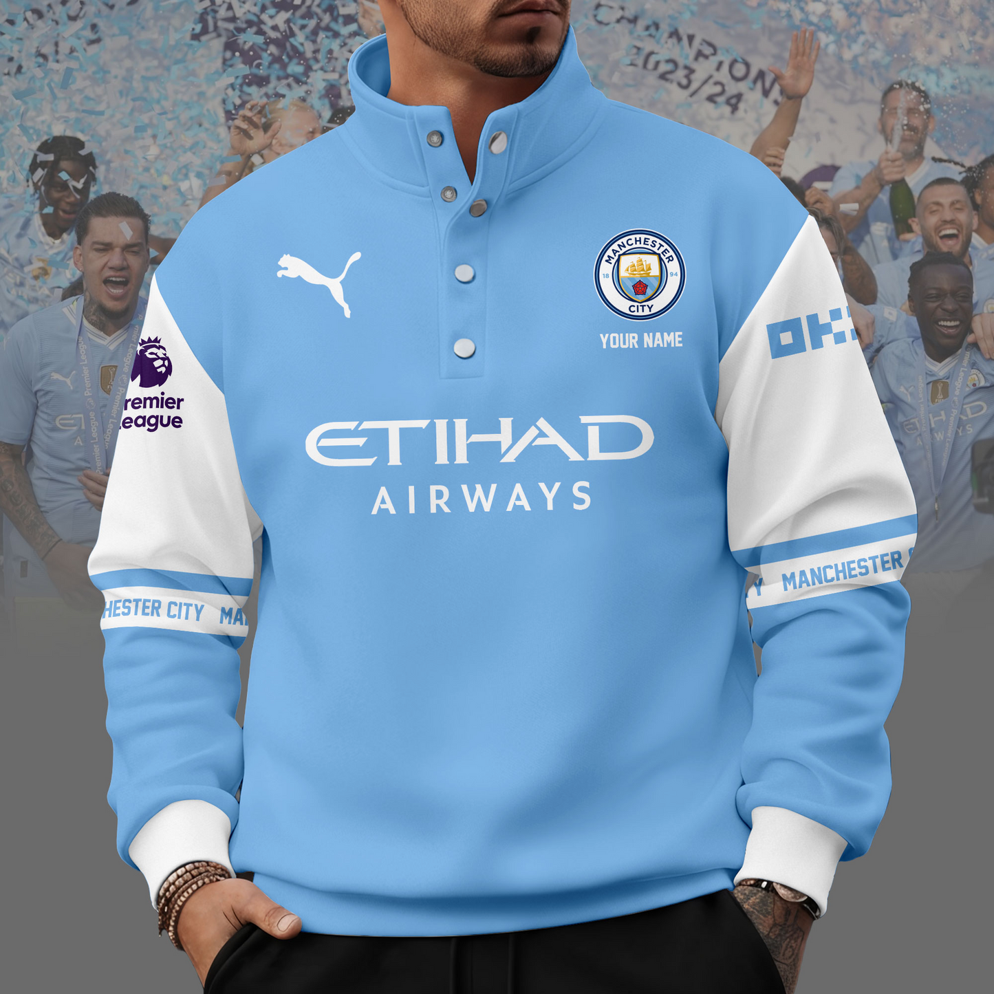 MANC x EPL Unisex Western Style Sweater With Buckles DDT 111125 NTL