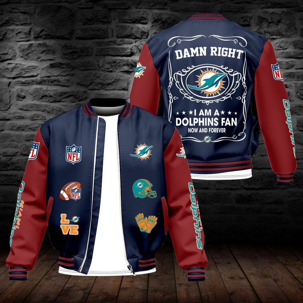 MD NFL Premium Leather Bomber Jacket DDT HLPHUONG