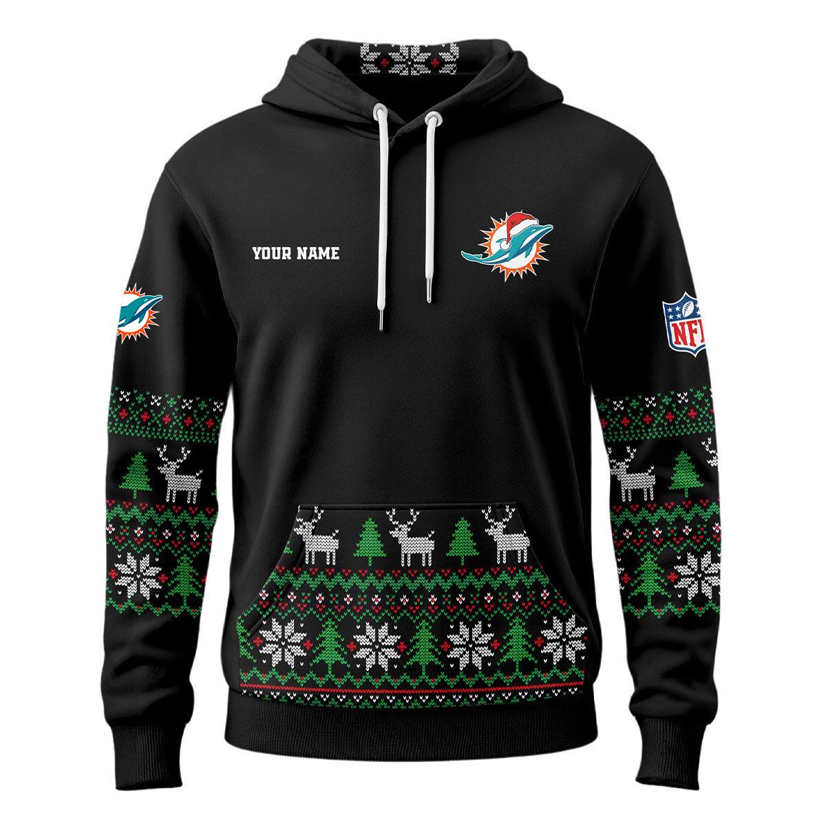 MD Premium NFL Personalized Papa Claus Hoodie DDT CTND