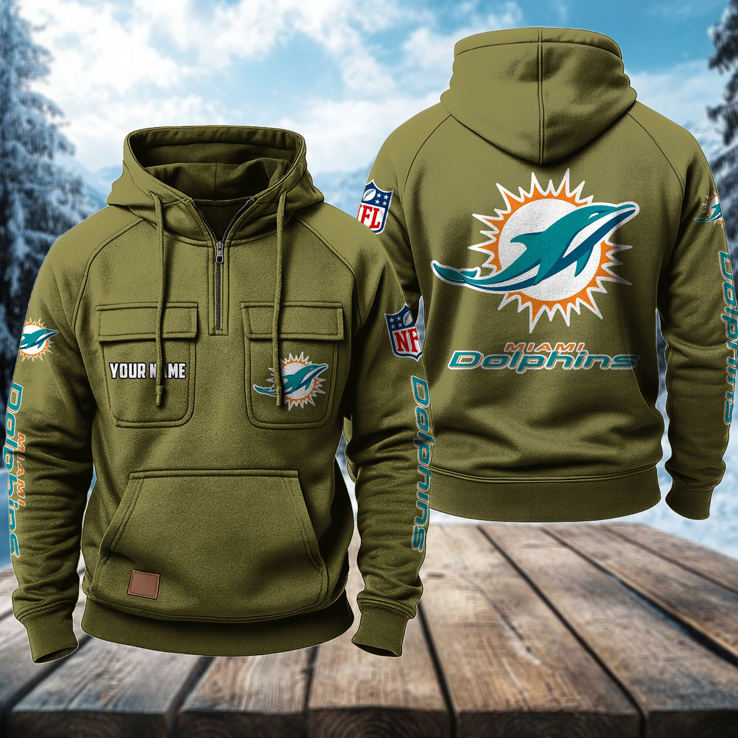 MIA x NFL Premium Hoodie DATND TANTD
