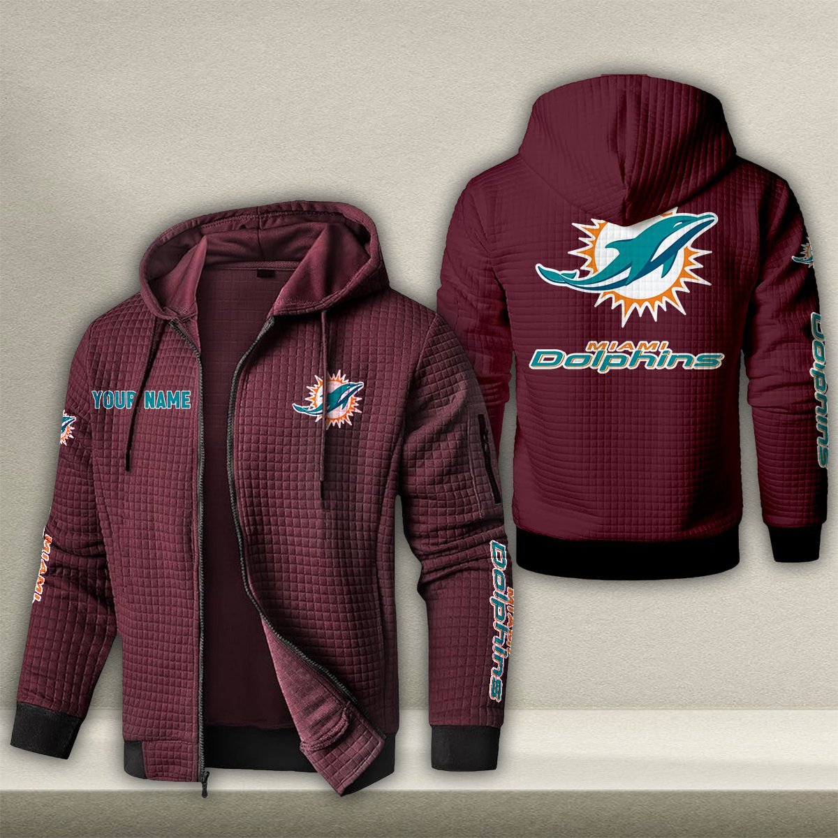 MIA x NFL Quilted Zip Hoodie DatND DVT