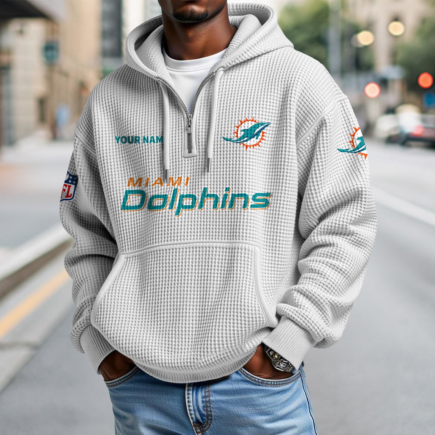 MIA x NFL Waffle Hoodie DatND DVT