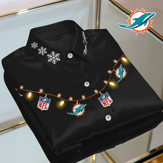 MIA X Premium NFL Christmas Long Sleeve Casual Shirt 101125 V1 NAK NHT