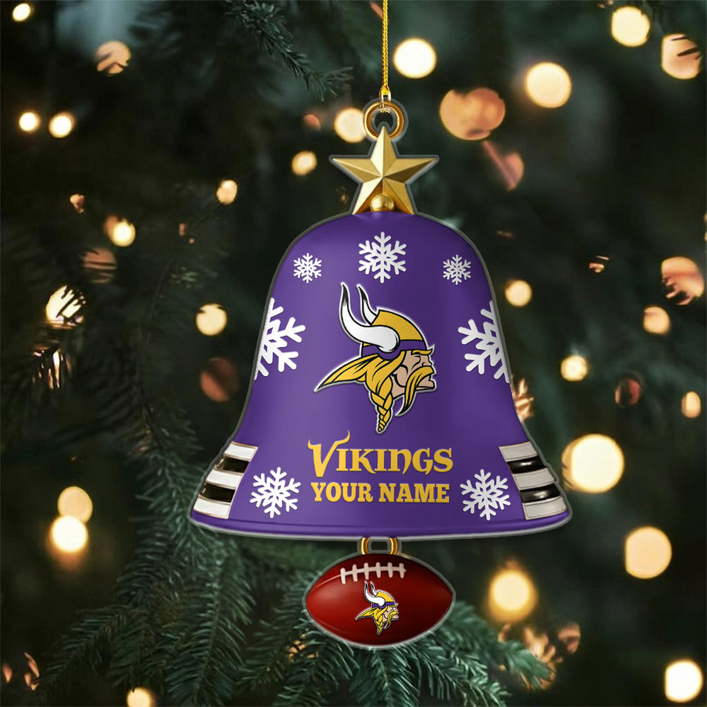 MIN x NFL Christmas Bell Ornament Custom Any Name DatND DVT