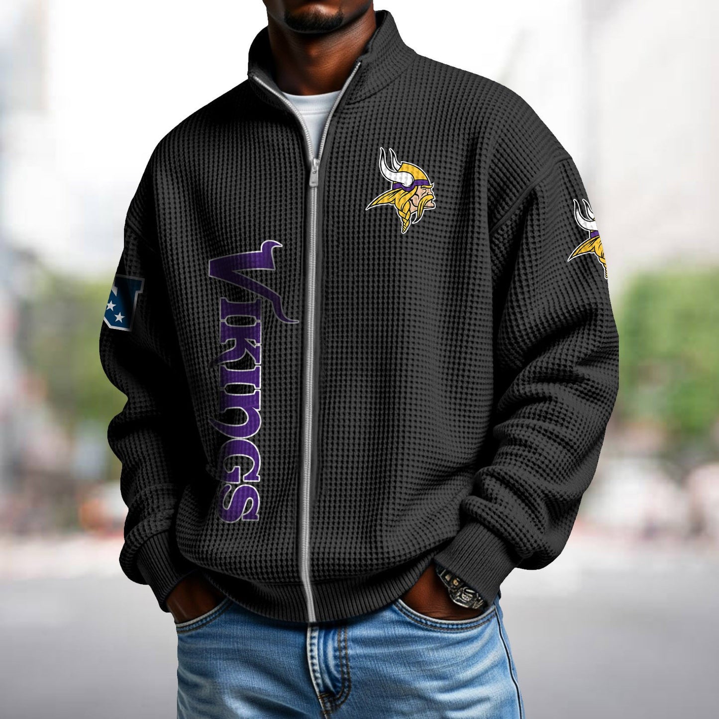 MIN x NFL Waffle Zip-Up Sweatshirt DATND TANTD