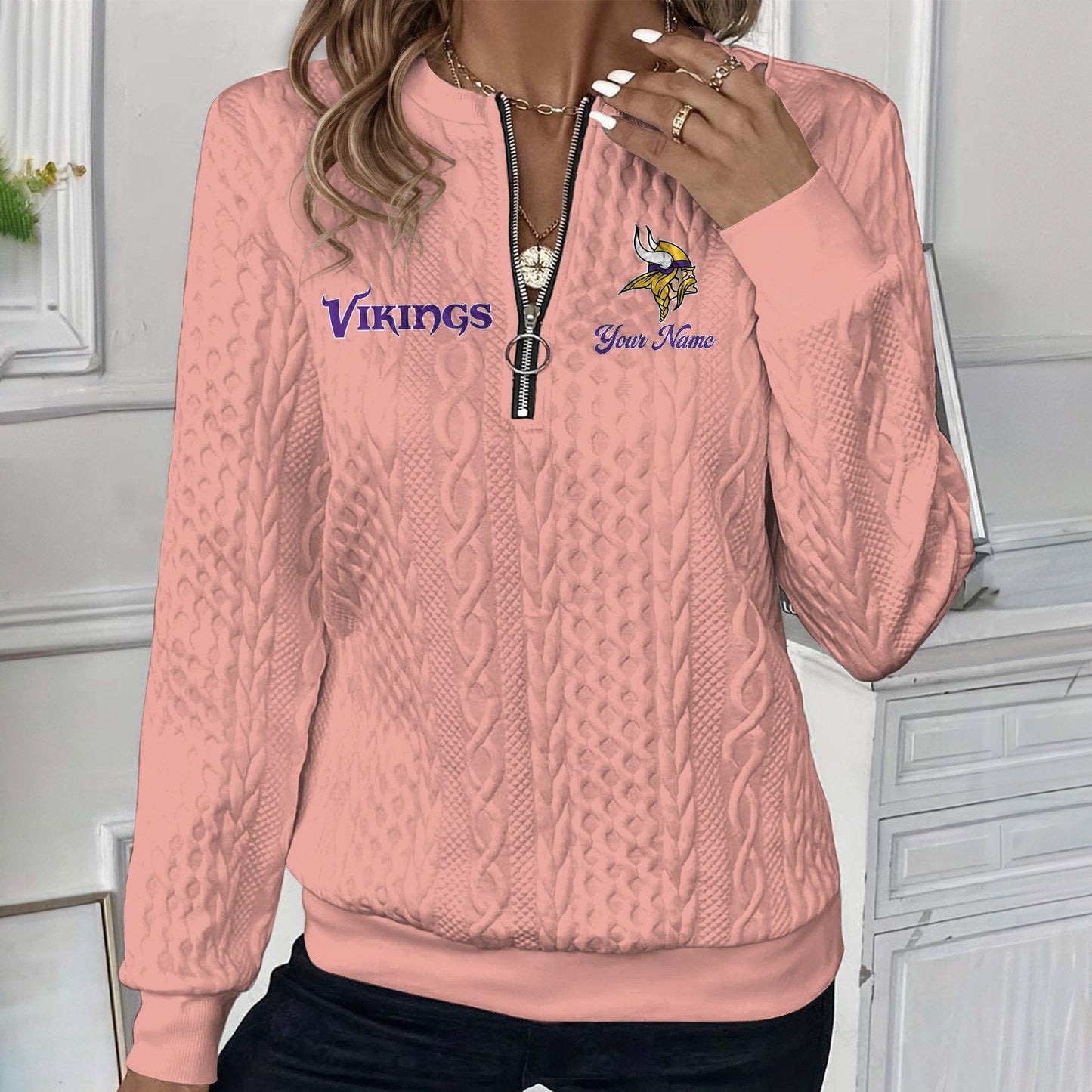 MIN x NFL Women's Quilted Zip-UP Sweatshirt DatND DVT