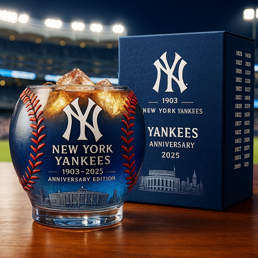 MLB Yankees 122nd Anniversary Whiskey Glass V1 NAK
