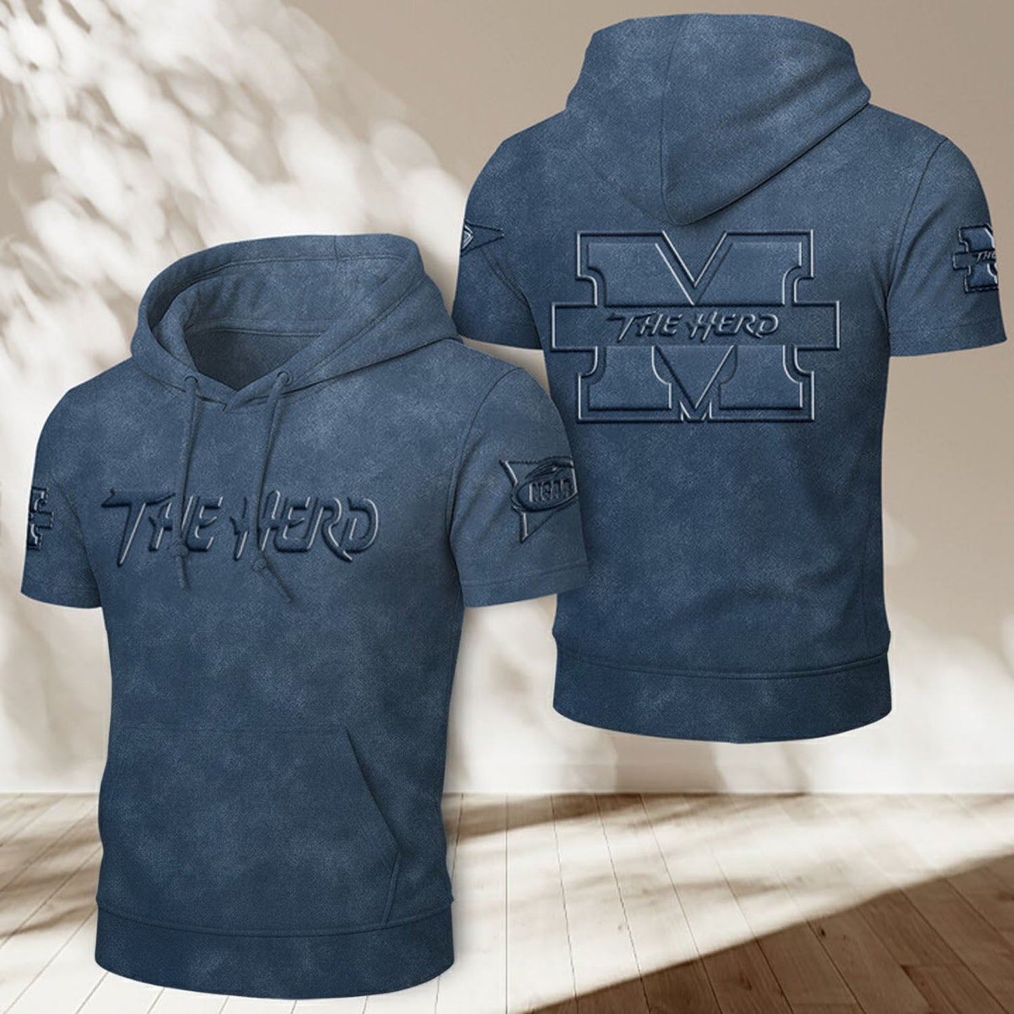 MU x NCAA Half Sleeve Hoodie T-Shirt DatND ThuongNH