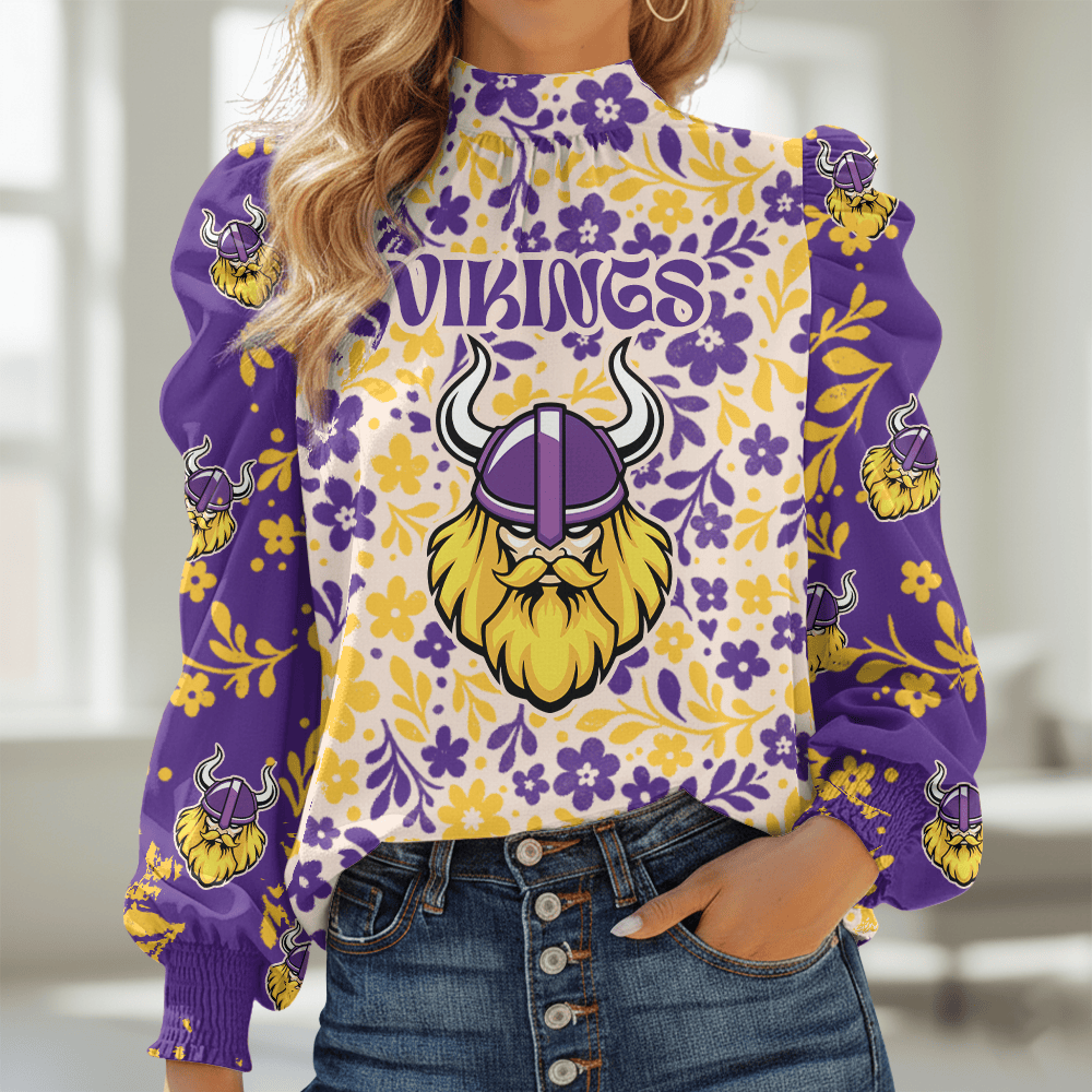 MV NFL Women Puff Sleeve Blouse DDT NTL