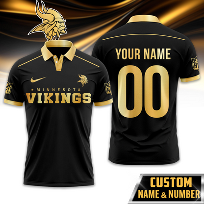 MV Premium NFL Black And Gold Custom Polo DDT CTND