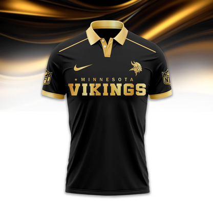 MV Premium NFL Black And Gold Custom Polo DDT CTND