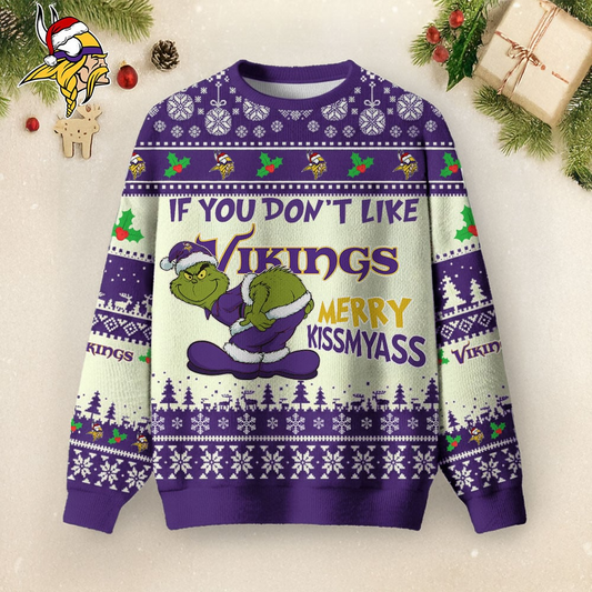 MV Premium NFL Merry Kissmyass Ugly Sweater DDT CTND