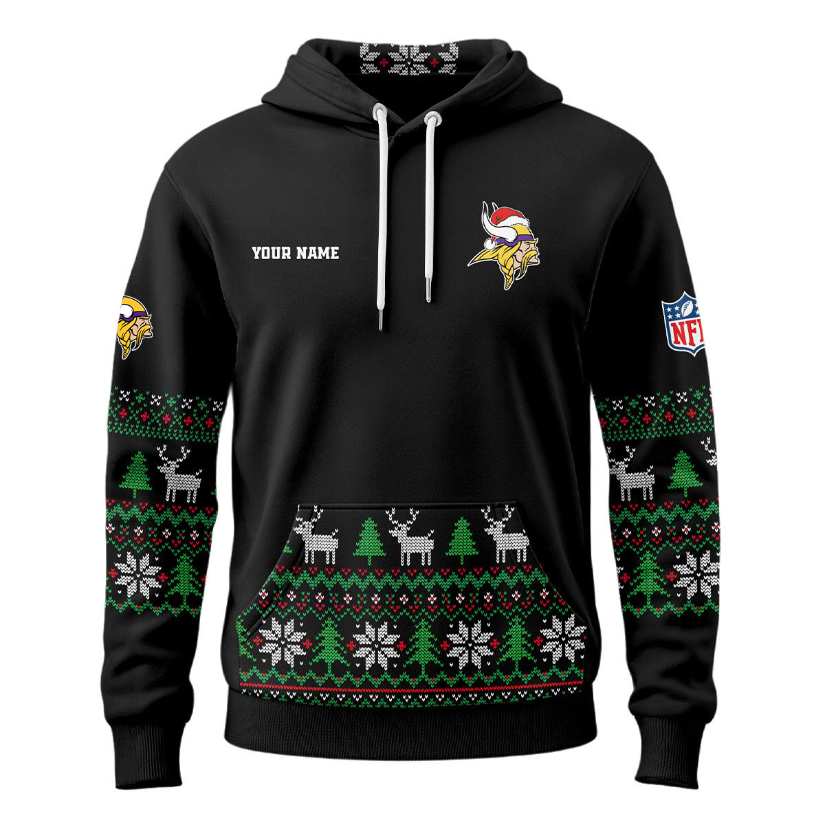 MV Premium NFL Personalized Papa Claus Hoodie DDT CTND