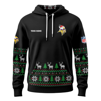 MV Premium NFL Personalized Papa Claus Hoodie DDT CTND