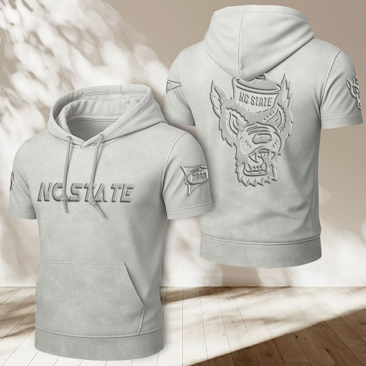 NCSU x NCAA Half Sleeve Hoodie T-Shirt DatND ThuongNH