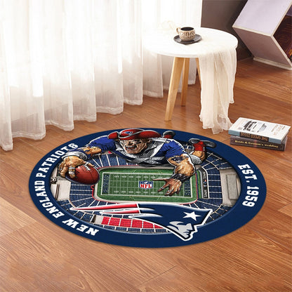 NE x NFL Luxury 3D Round Rug DatND DVT