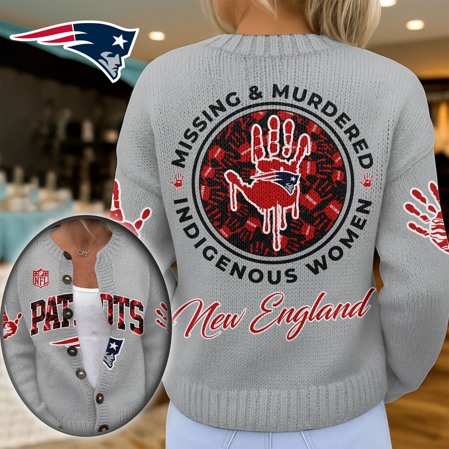 NEP Premium NFL Cozy Knit Cardigan DDT NTL