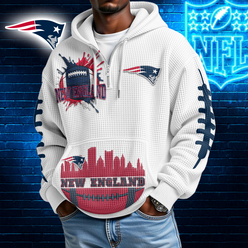 NEP Premium NFL Waffle Zipper Long Sleeve Hooded Sweatshirt DDT CTND