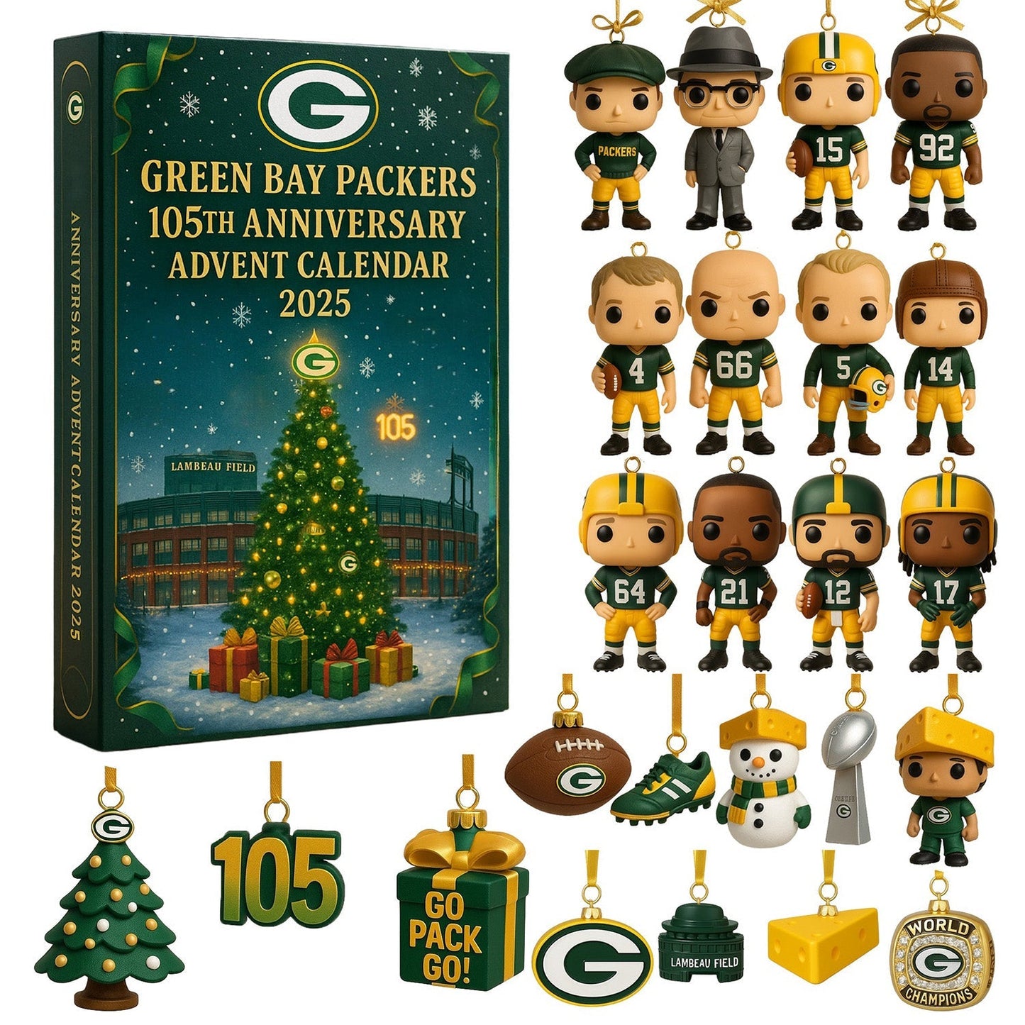 NFL GB Team Advent Calendar Christmas V1 NAK NHM