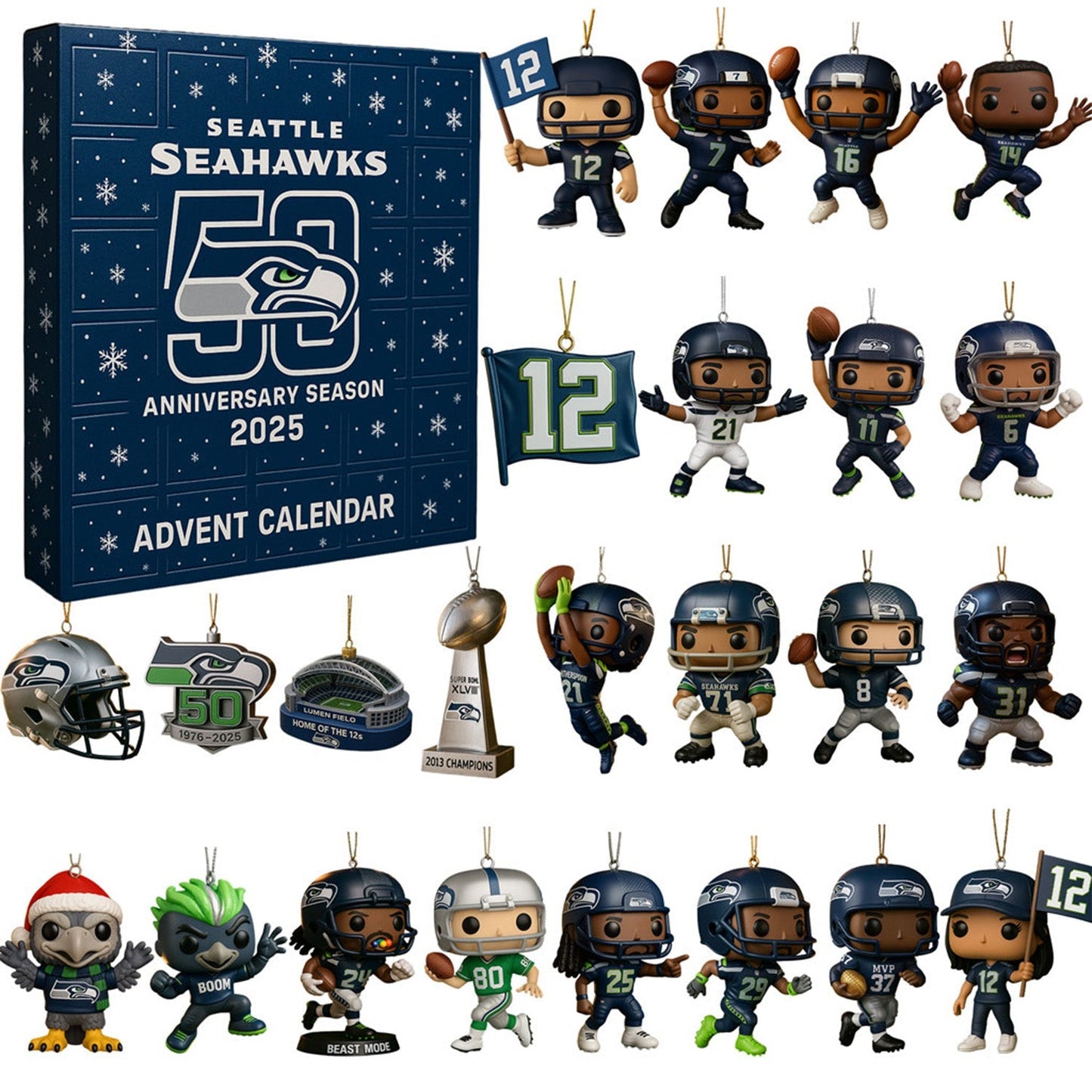 NFL SEA Team Advent Calendar Christmas V1 NAK NHM
