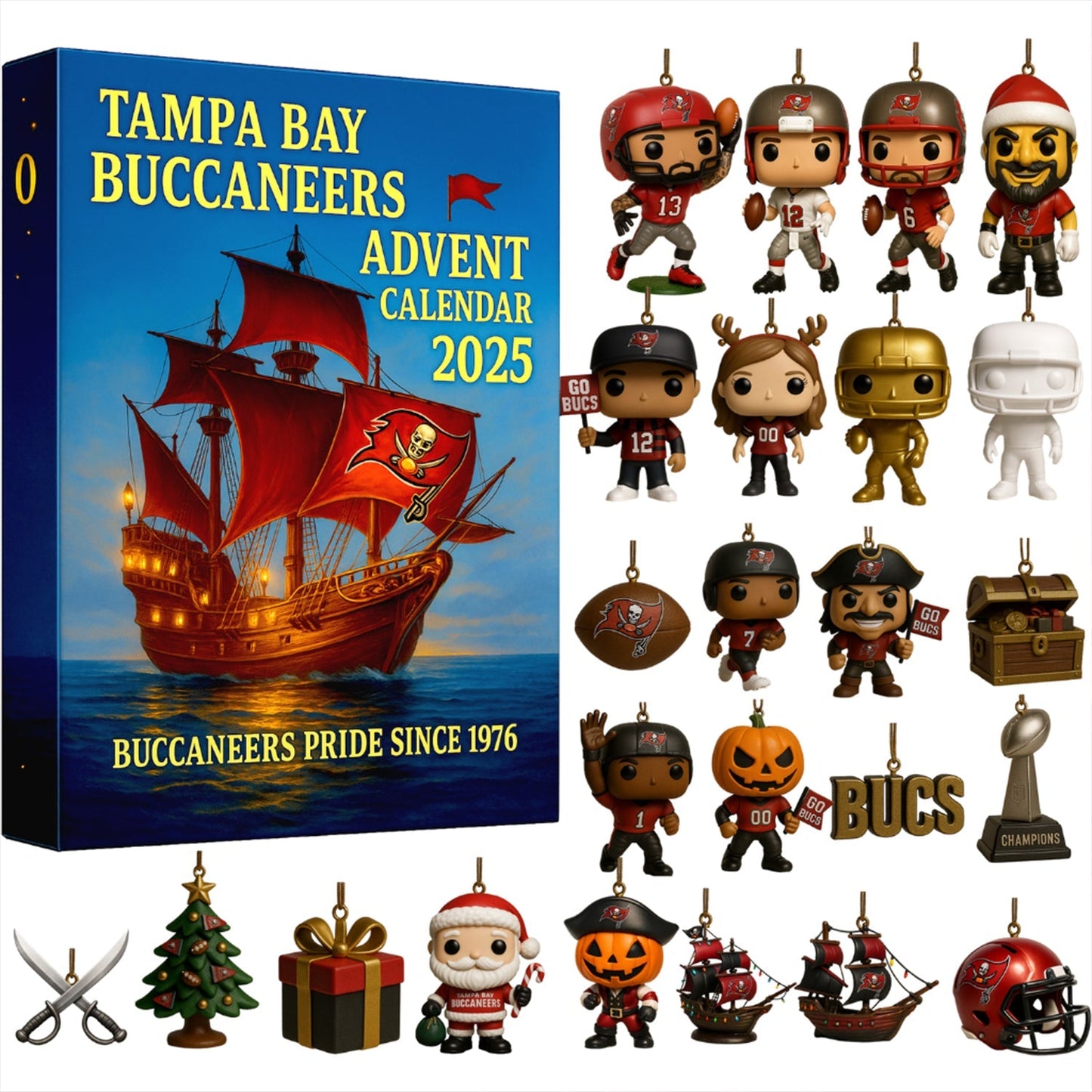 NFL TB Team Advent Calendar Christmas V1 NAK NHM